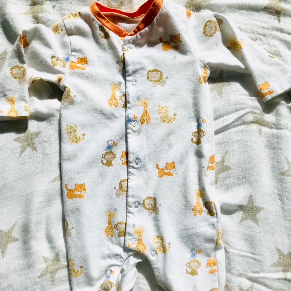 Mayoral wild animal footie romper size 1-2 mos